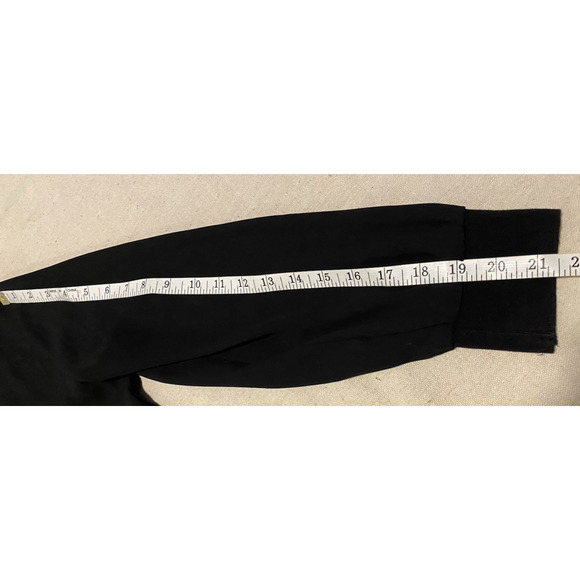 Loft Blouse Womens Size Medium Black Buttons Up Back High Neck Silky Tunic Top - Picture 15 of 15